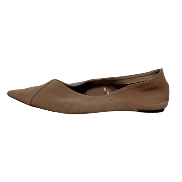 Zara flat brown suede pointy shoes. super soft upper leather SIZE 40 or 9.5 Flex - Picture 4 of 6